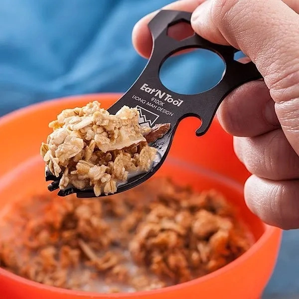CRKT 9100K Eat’N Tool Karabina Çok Fonksiyonlu Karabina Tornavida Lokma Açacak Çatal Kaşık
